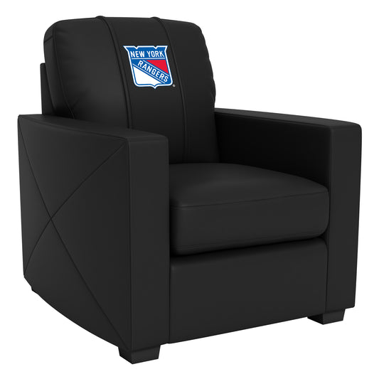 Silver Club Chair with New York Rangers Logo