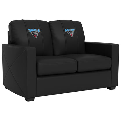Silver Loveseat with Maine Black Bears Logo