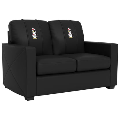 Silver Loveseat with Youngstown State Penguins Logo