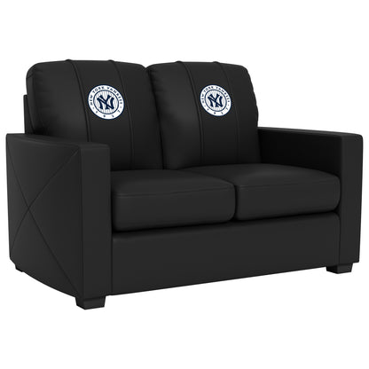 Silver Loveseat with New York Yankees Cooperstown