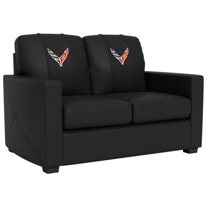 Silver Loveseat with Corvette Symbol Logo