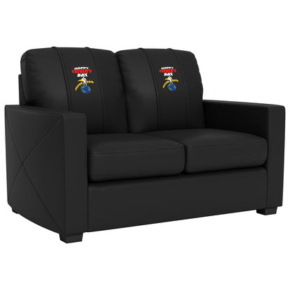Silver Loveseat with Father's Day Super Dad Logo Panel