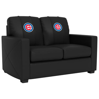 Silver Loveseat with Chicago Cubs Logo