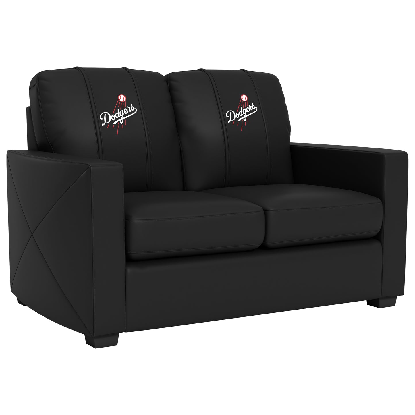 Silver Loveseat with Los Angeles Dodgers Logo