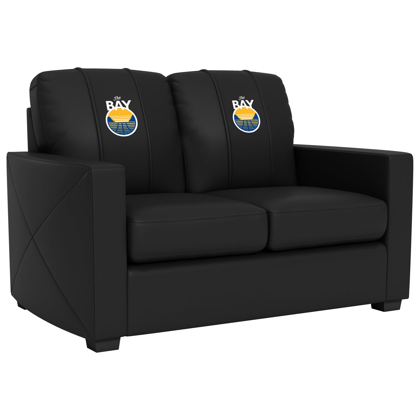 Silver Loveseat with Golden State Warriors Secondary Logo