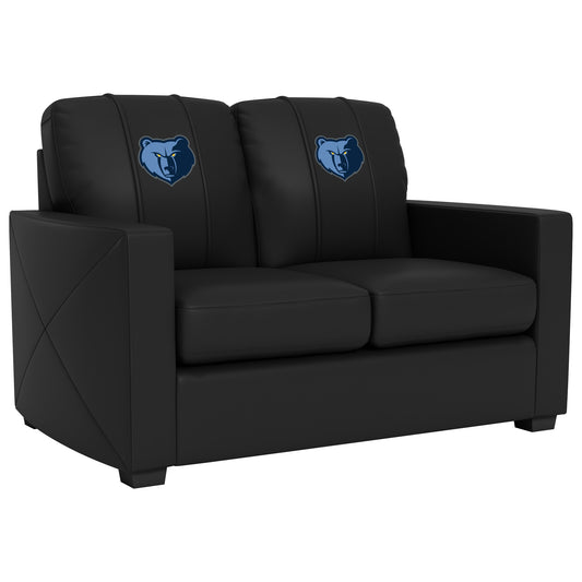 Silver Loveseat with Memphis Grizzlies Primary Logo
