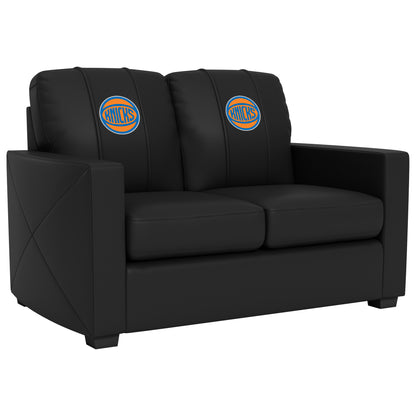 Silver Loveseat with New York Knicks Secondary