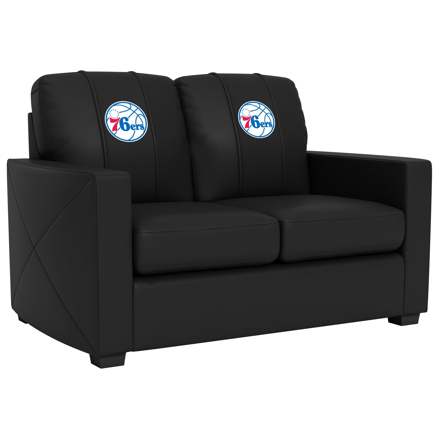Silver Loveseat with Philadelphia 76ers Primary