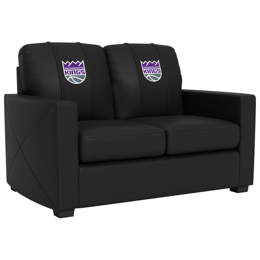 Silver Loveseat with Sacramento Kings Primary Logo