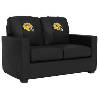 Silver Loveseat with  Green Bay Packers Helmet Logo