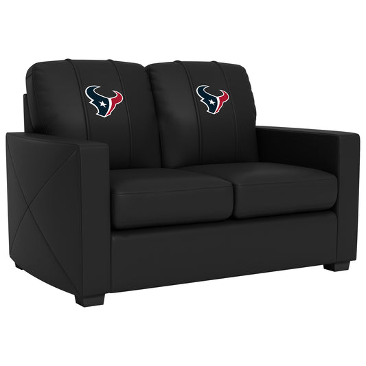Silver Loveseat with  Houston Texans Primary Logo