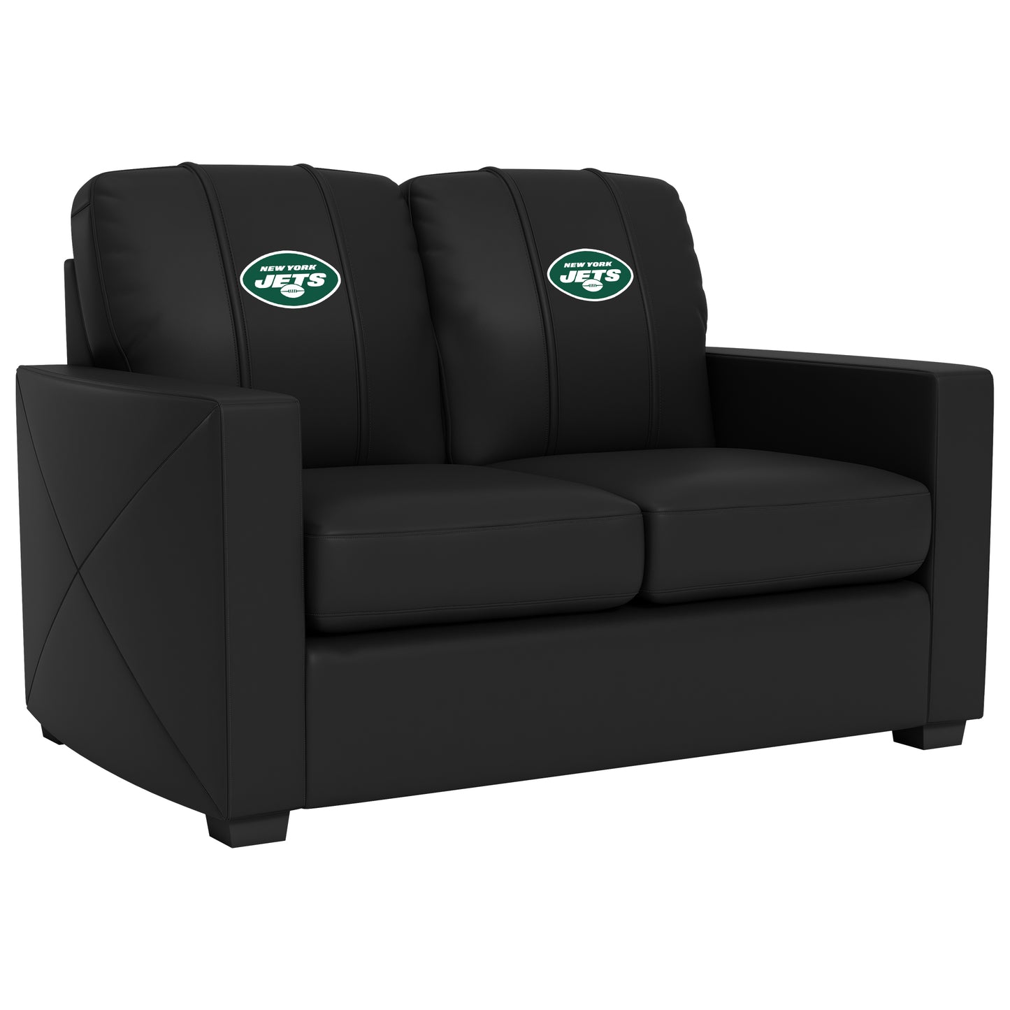 Silver Loveseat with  New York Jets Primary Logo