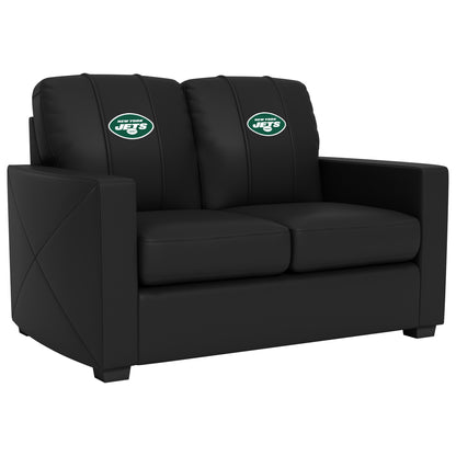 Silver Loveseat with  New York Jets Primary Logo