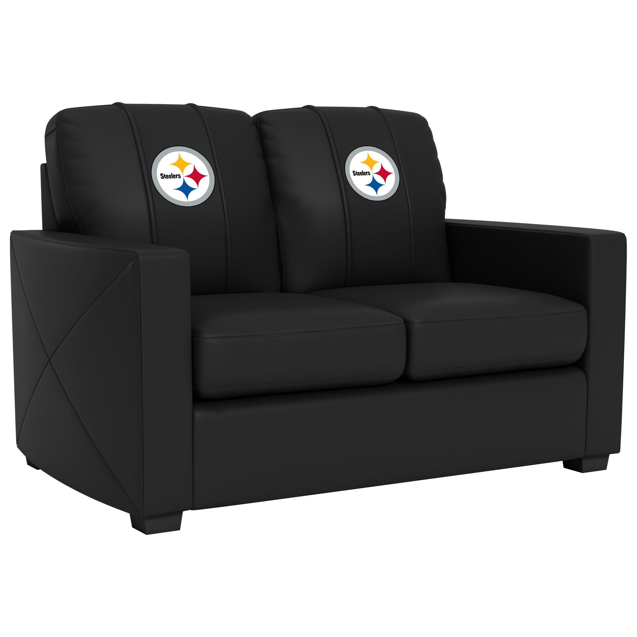 Silver Loveseat with Pittsburgh Steelers Primary Logo – Zipchair