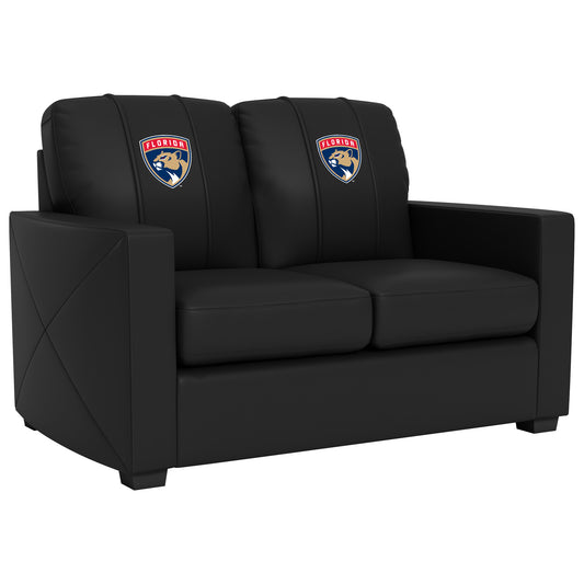 Silver Loveseat with Florida Panthers Logo