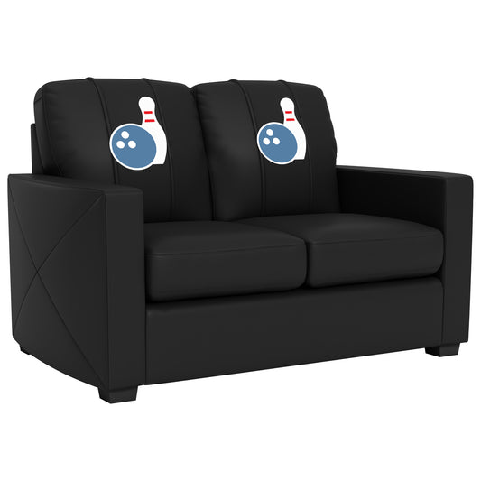 Silver Loveseat with Bowling Logo Panel