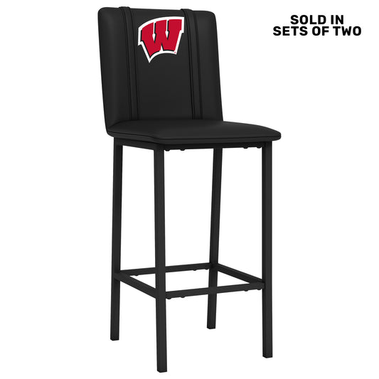 Bar Stool 500 with Wisconsin Badgers Logo Set of 2