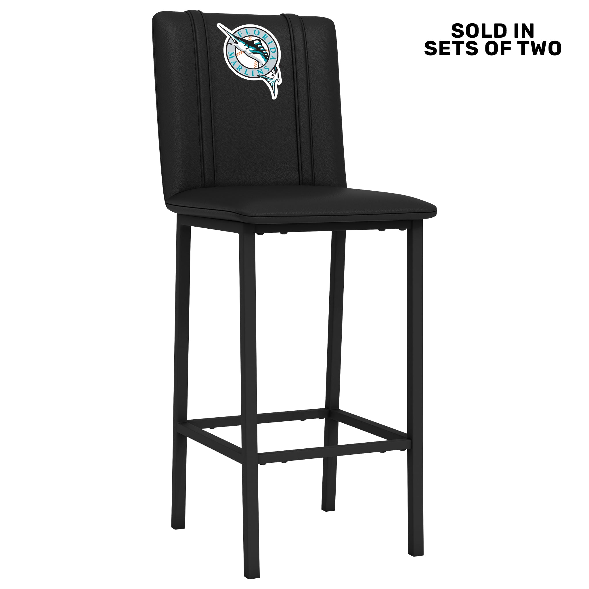Bar Stool 500 with Florida Marlins Cooperstown Primary Set of 2