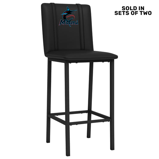 Bar Stool 500 with Miami Marlins Primary Logo Panel Set of 2