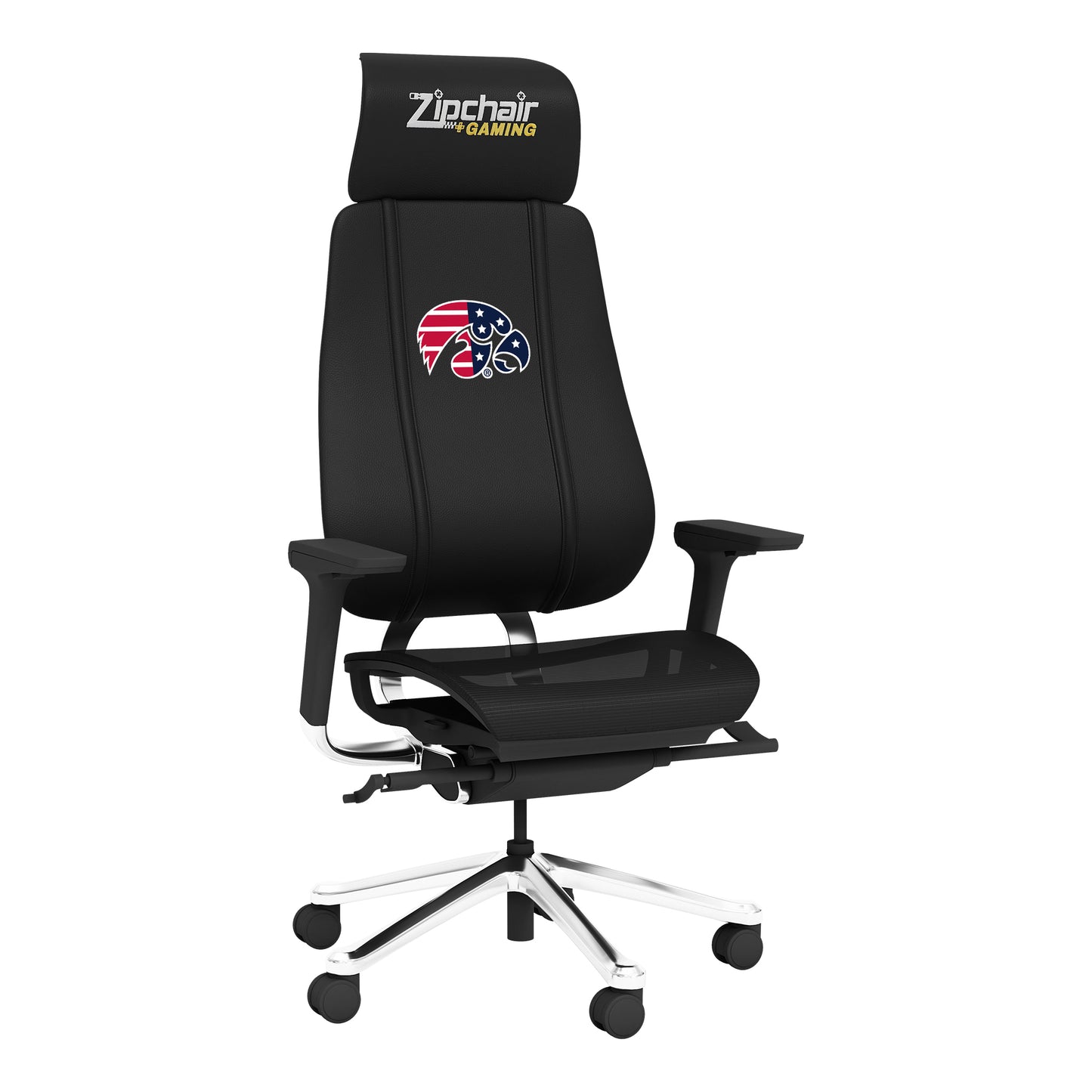 PhantomX Gaming Chair with Iowa Hawkeyes Patriotic Primary Logo