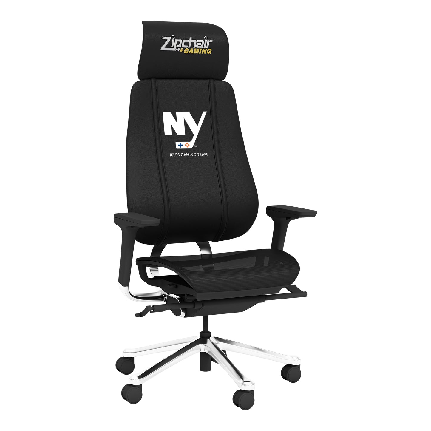 PhantomX Mesh Gaming Chair with Isles Gaming Team with Text Logo