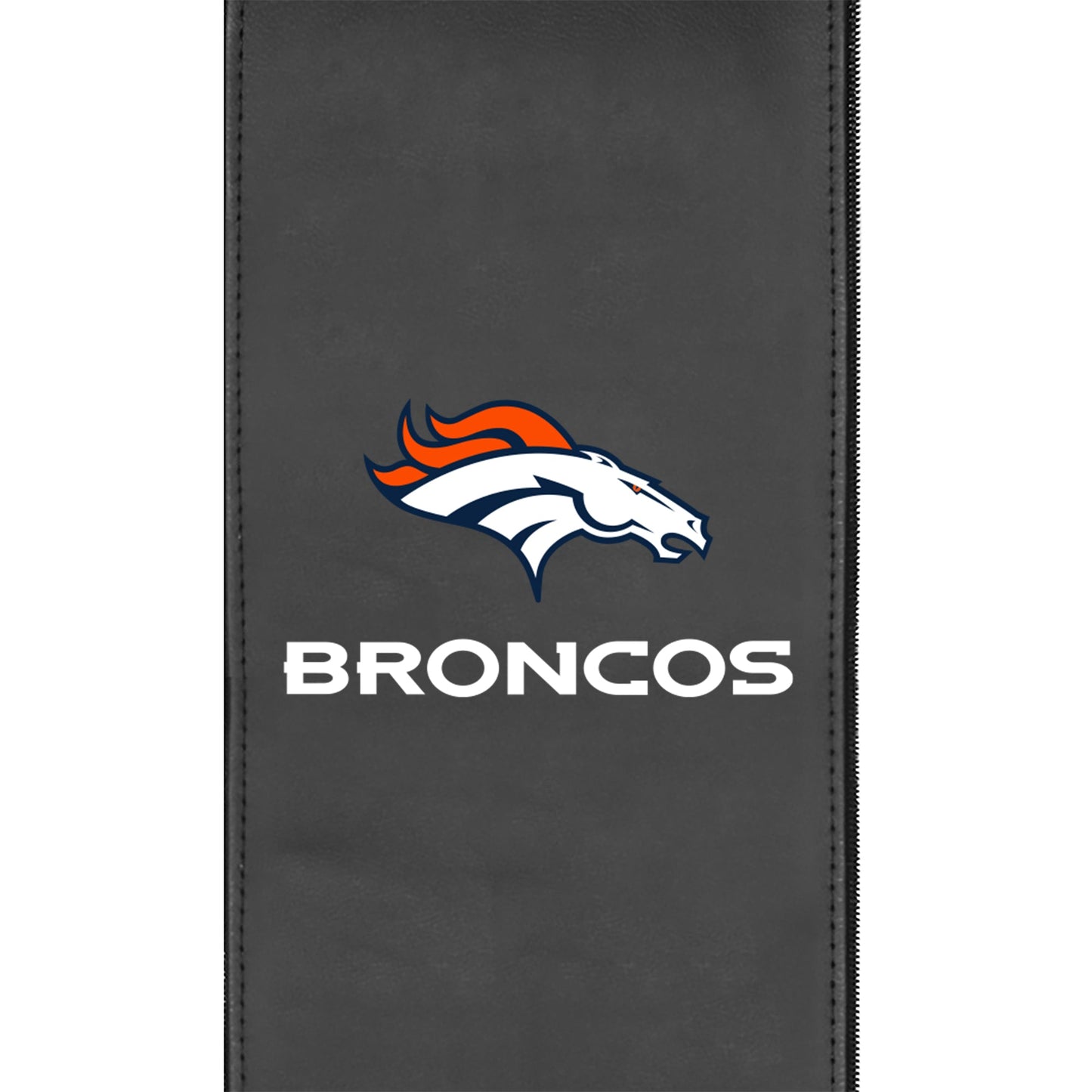 Silver Loveseat with  Denver Broncos Secondary Logo