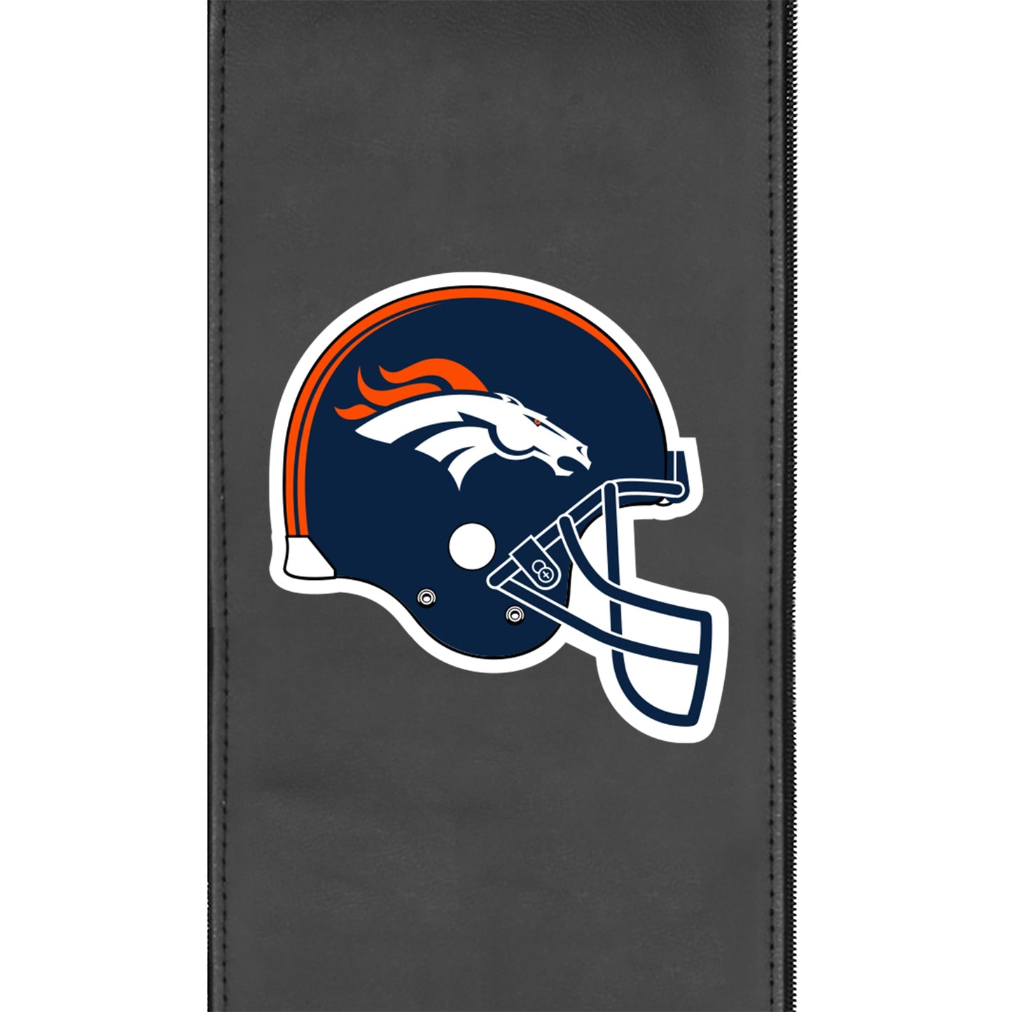 Silver Loveseat with  Denver Broncos Helmet Logo