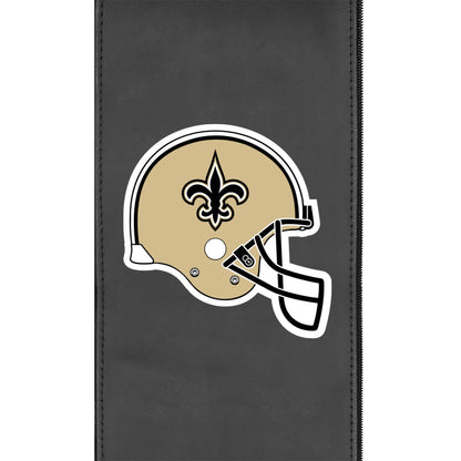 Silver Loveseat with  New Orleans Saints Helmet Logo