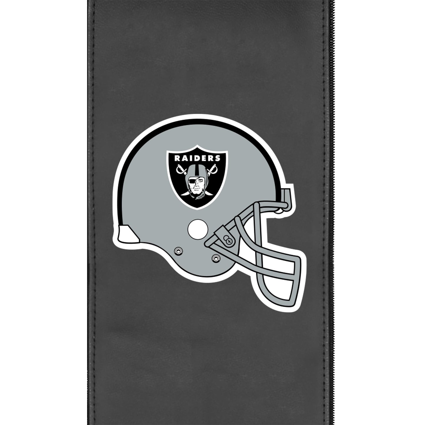Silver Sofa with  Las Vegas Raiders Helmet Logo