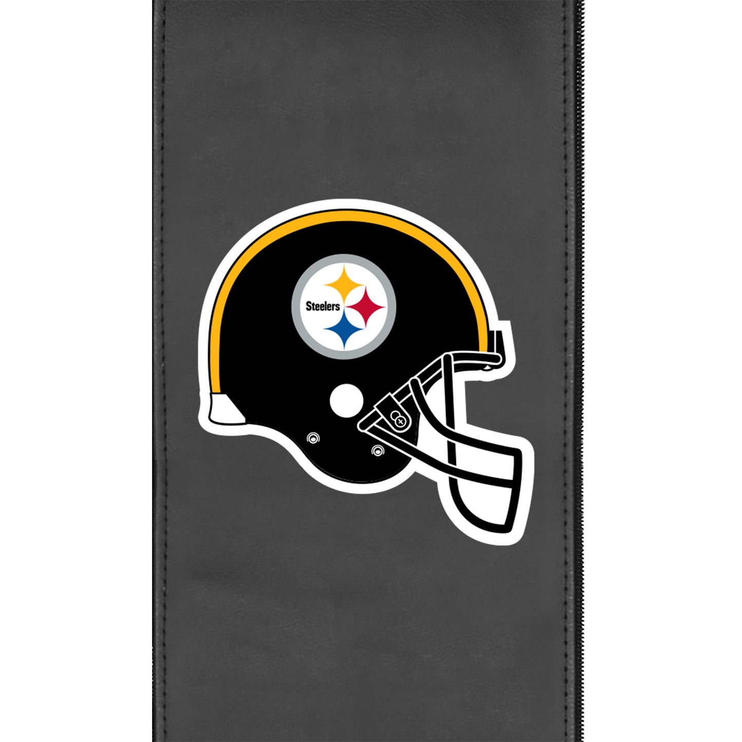 Silver Loveseat with  Pittsburgh Steelers Helmet Logo