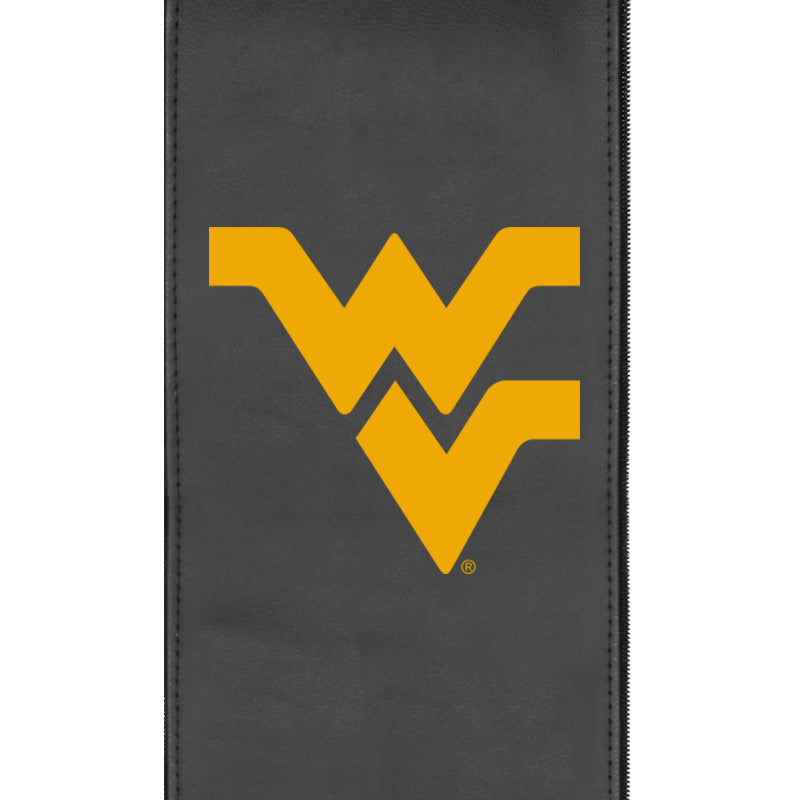 Silver Sofa with West Virginia Mountaineers Logo