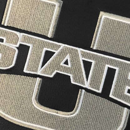 Silver Loveseat with Utah State Aggies Logo