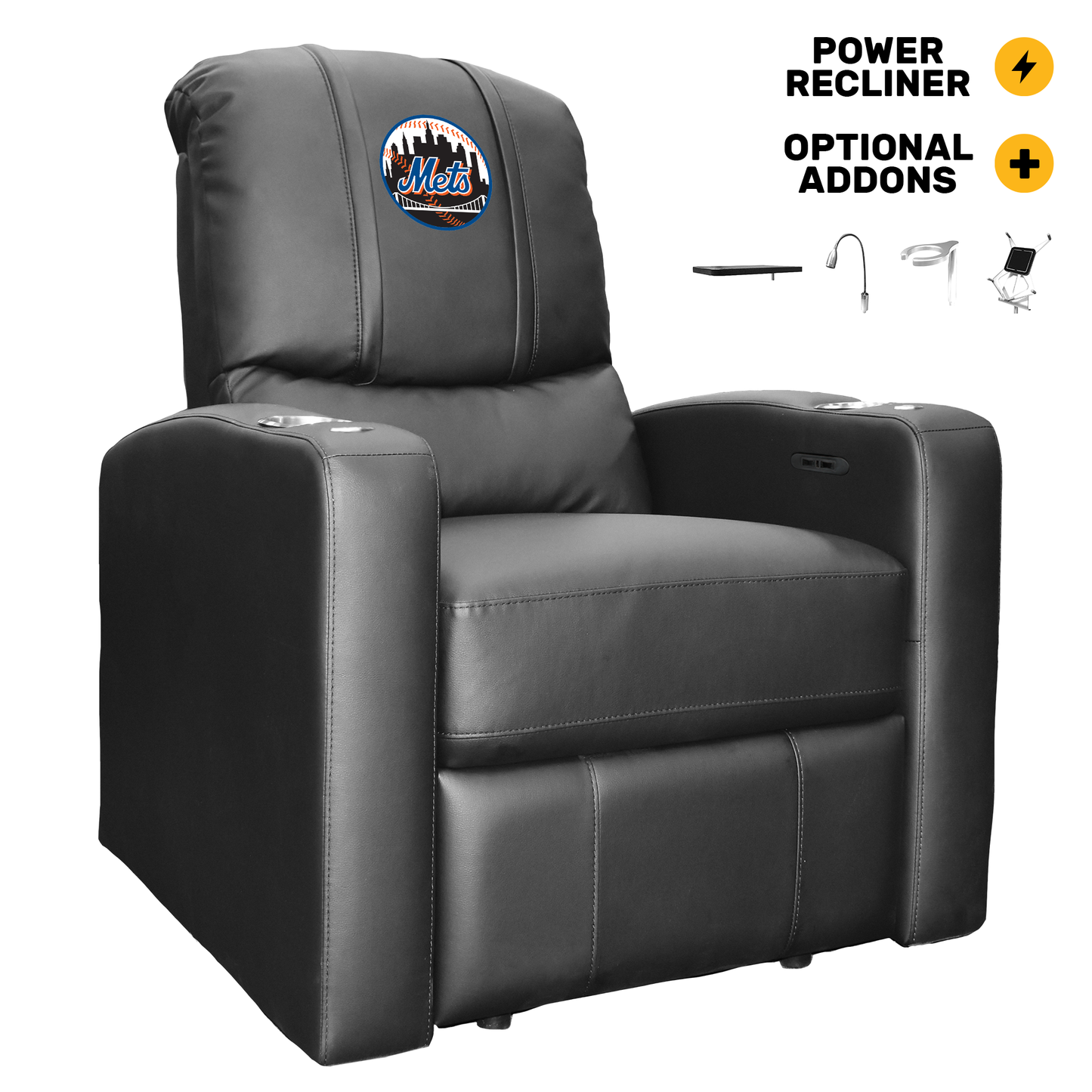 Stealth Power Plus Recliner with New York Mets Cooperstown Secondary
