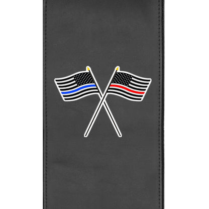 Xpression Pro Gaming Chair with Red and Blue Line Flags Logo