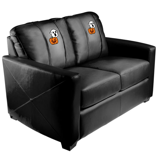 Silver Loveseat with Spooky Pumpkin Patch Logo