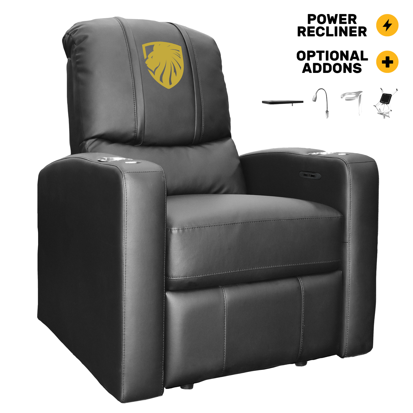 Stealth Power Plus Recliner with Las Vegas Inferno Gold  Logo