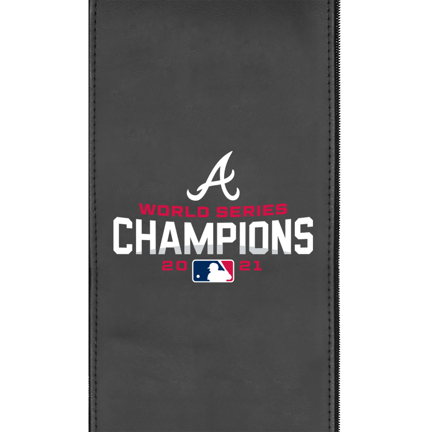 Silver Sofa with Atlanta Braves 2021 World Series Champions Logo
