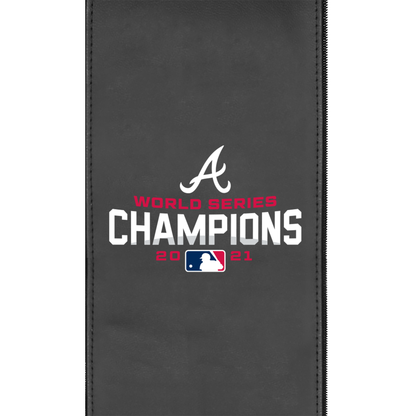 Silver Sofa with Atlanta Braves 2021 World Series Champions Logo