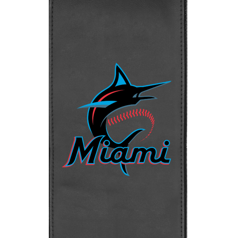 Silver Club Chair with Miami Marlins Primary Logo Panel