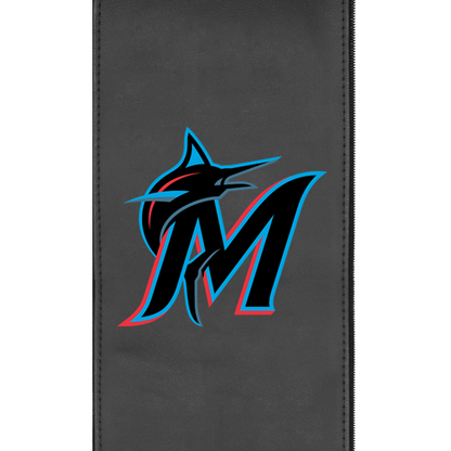 Silver Club Chair with Miami Marlins Secondary Logo Panel