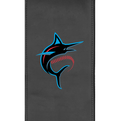 Silver Sofa with Miami Marlins Alternate Logo Panel