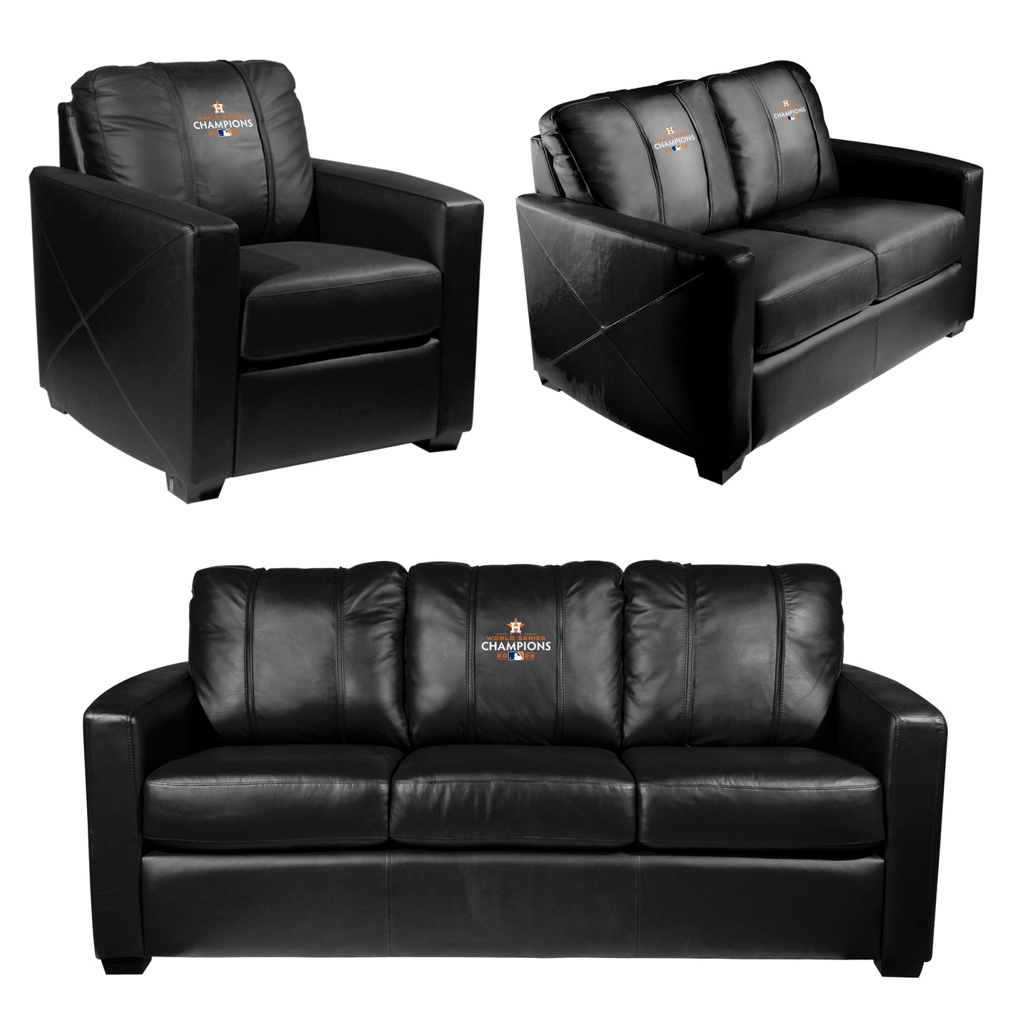 Silver Loveseat with Houston Astros 2022 Champions