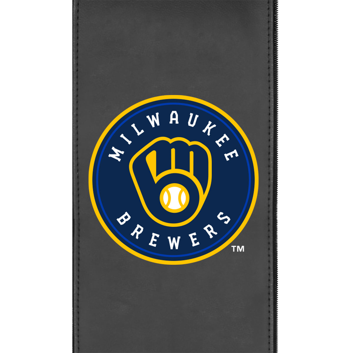 Silver Loveseat with Milwaukee Brewers Primary Logo