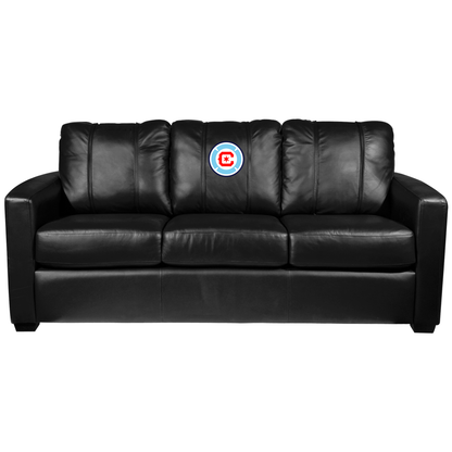 Silver Sofa with Chicago Fire FC Logo