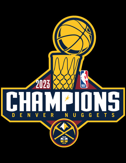 Silver Loveseat with Denver Nuggets 2023 Championship Logo