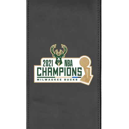 Silver Loveseat with Milwaukee Bucks 2021 Champions Logo