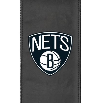 Silver Loveseat with Brooklyn Nets Logo