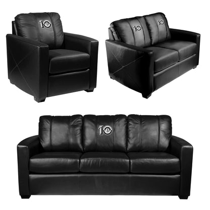 Silver Loveseat with Brooklyn Nets Team Commemorative Logo