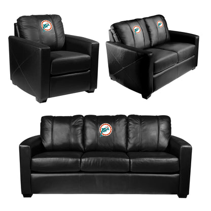 Silver Club Chair with  Miami Dolphins Alternate Logo