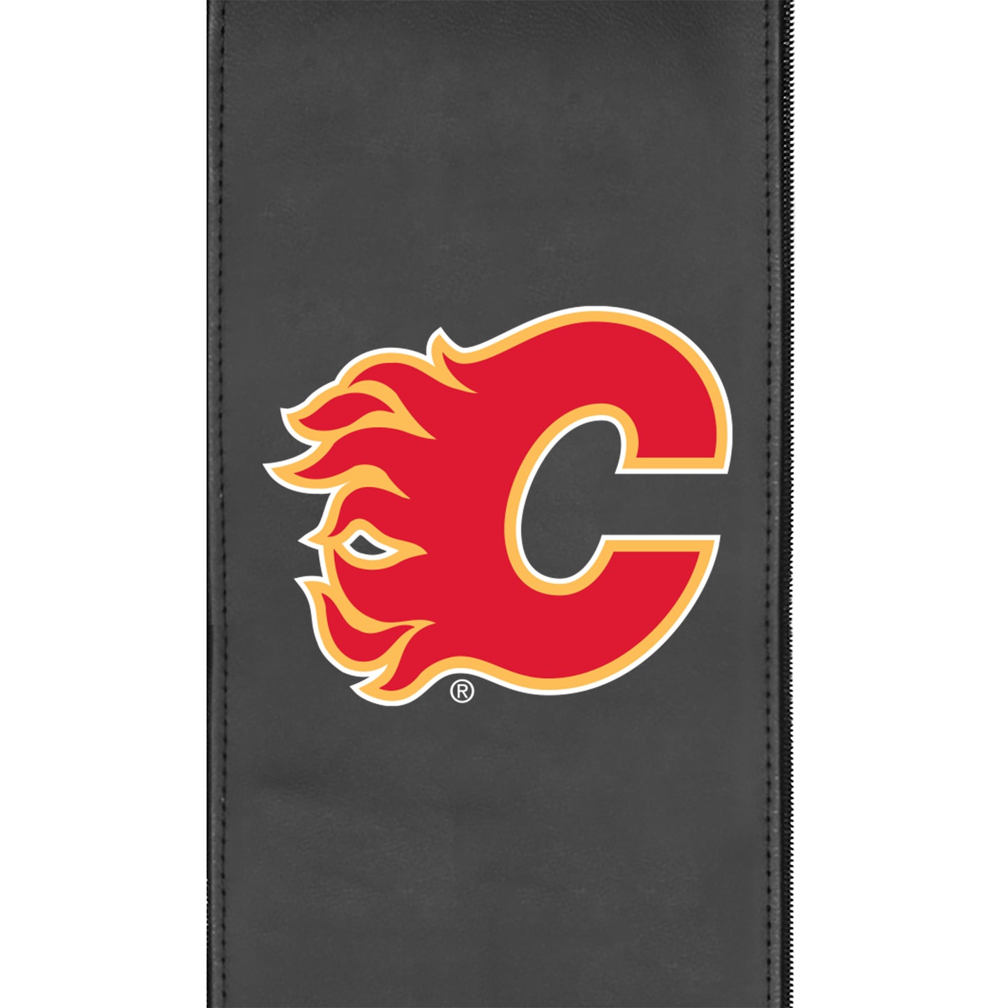 Silver Sofa with Calgary Flames Logo